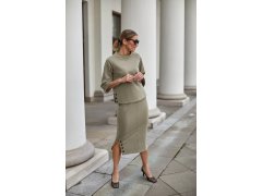 Sukně a halenka model khaki model 20247358 - La Aurora