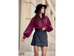 Krátká koženková sukně model 20863440 černá - Roco Fashion