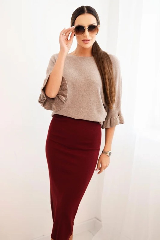 Dámská sukně model 21954787 bordó - Kesi