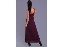 Dámské společenské šaty EVA model 15089591 s krajkou a kamínky dlouhé tmavě modrá - EVA&LOLA 5