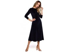 Dámské sametové midi šaty s rukávy zelená model 18011880 - Moe 8