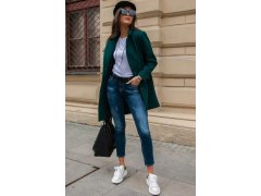 Dámský kabát 184493 tmavě zelený - Roco Fashion 2