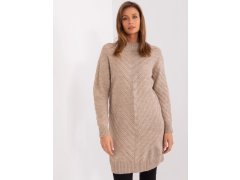 Dámský oversize pletený svetr model 20745479 tm. béžový - BADU 3