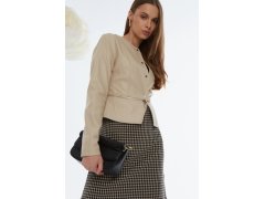 Elegantní koženková bunda model 20758822 béžová - Monnari 3