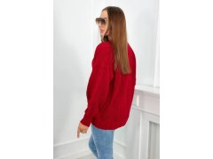 Svetr na knoflíky model 20774210 červený - Kesi 2