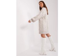 Dámské svetrové šaty světle béžové model 20774219 - FPrice 3