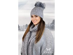 Komplet čepice a&nbsp;šála model 20823031 Světle šedý - Kamea 1