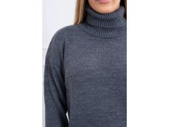 Svetr s&nbsp;rolákem model 20829251 tmavě šedý - Kesi 3