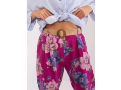 Dámské kalhoty DHJ SP model 21055768 Fialová s&nbsp;květy - FPrice 1