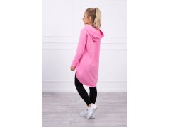 Dámská prodloužená mikina s&nbsp;kapucí Růžová model 21101175 - Kesi 1