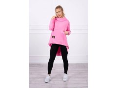 Dámská prodloužená mikina s&nbsp;kapucí Růžová model 21101175 - Kesi 2