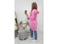Dámská prodloužená mikina s&nbsp;kapucí Růžová model 21101175 - Kesi 5