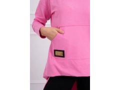 Dámská prodloužená mikina s&nbsp;kapucí Růžová model 21101175 - Kesi 6