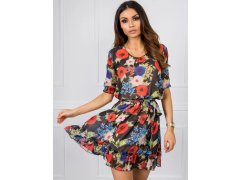 Dámské šaty LK SK model 21151449 černé s květinami - FPrice 2