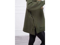 Dámská zateplená mikina s kapucí Khaki zelená model 21471953 - Kesi 3