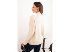 Dámský svetr volný styl Béžový model 21489392 - Kesi 1