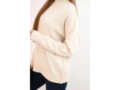 Dámský svetr volný styl Béžový model 21489392 - Kesi 3