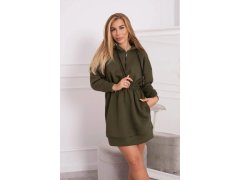 Dámské šaty s kapucí Khaki zelená model 21859212 - Kesi 5
