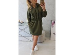 Dámské šaty s kapucí Khaki zelená model 21859212 - Kesi 6