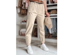 Dámské kalhoty chinos s páskem béžové model 22034929 - FashionStreet 1