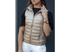 Dámská prošívaná vesta se stojáčkem model 22045072 béžová - FashionStreet 1
