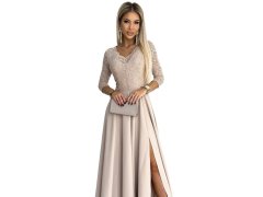 Dámské krajkové šaty model 22084615 AMBER béžové - numoco 3