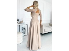 Dámské krajkové šaty model 22084615 AMBER béžové - numoco 8