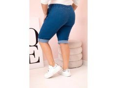 Dámské bavlněné šortky Plus Size tmavě modré - Kesi 1