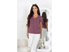 Dámské tričko model 22108318 s&nbsp;krátkým rukávem hnědé - OFF PINK 6