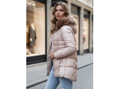 Dámská zimní bunda s kapucí model 22120966 béžová - FashionStreet 2