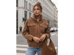 Dámská semišová bunda bomber model 22205647 hnědá - FashionStreet 1
