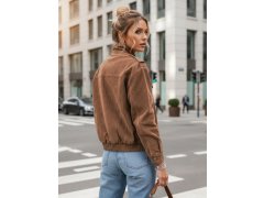 Dámská semišová bunda bomber model 22205647 hnědá - FashionStreet 3