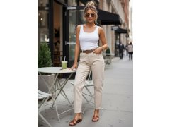 Dámské džíny s páskem mom fit model 22206991 béžové - FashionStreet 3