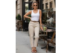 Dámské džíny s páskem mom fit model 22206991 béžové - FashionStreet 4
