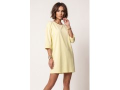 Bavlněné volné oversize šaty model 22260592 žluté - numoco 6