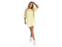 Bavlněné volné oversize šaty model 22260592 žluté - numoco 7