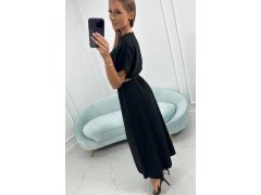 Dlouhé šaty s ozdobným páskem model 22281466 černé - Kesi 2