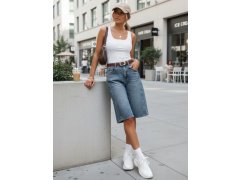 Dámské džínové šortky s&nbsp;páskem bermudy modré model 22346342 - FashionStreet 1