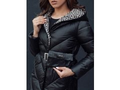 Dámský prošívaný kabát s kapucí model 22373472 černý - FashionStreet 1