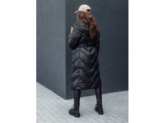 Dámský prošívaný kabát s kapucí model 22373472 černý - FashionStreet 2