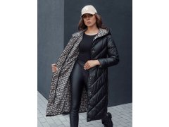 Dámský prošívaný kabát s kapucí model 22373472 černý - FashionStreet 3