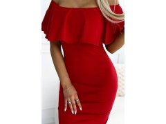 Červené dámské tužkové šaty ve stylu model 19581199 - numoco 7