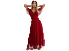 Duga sukienka z dekoltem i krótkim model 20588350 - numoco basic 1