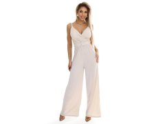 model 22077558 Elegantní overal s obálkovým výstřihem, širokými nohavicemi a páskem BEACH - numoco basic 1