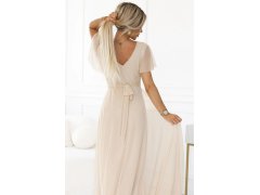 Dlouhé šaty s&nbsp;výstřihem a&nbsp;krátkými rukávy BEACH model 21069854 - numoco basic 6