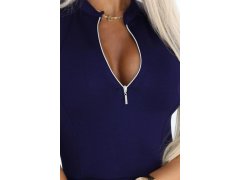 šaty s&nbsp;rozšířeným spodním dílem a&nbsp;zlatým zipem model 21171075 - numoco 6
