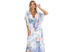 model 22401918 Vzdušné maxi šaty s obálkovým výstřihem a květinovým vzorem BLUE ROSE - numoco basic 2