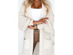 model 21290276 Cardigan svetr s kapsami béžová barva - numoco basic 6
