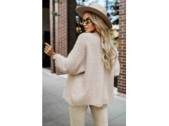 pletený svetr z&nbsp;měkkého úpletu béžový model 21335544 - numoco basic 5