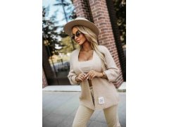 pletený svetr z&nbsp;měkkého úpletu béžový model 21335544 - numoco basic 6